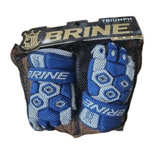 Brine Triumph Lacrosse Gloves 13" Blue White Adult Size NWT Mesh Bag LGLTRI23 RL